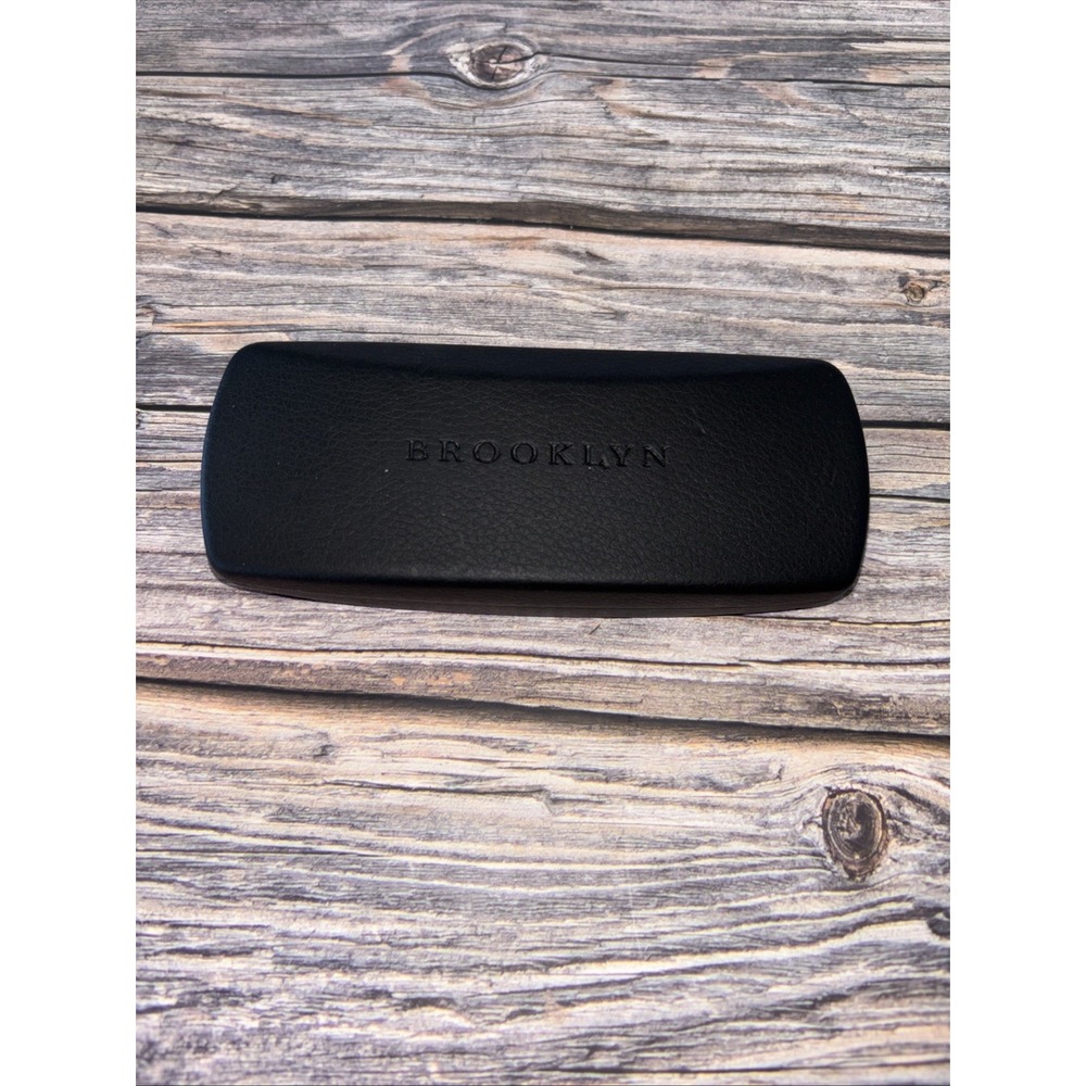Brooklyn Black Hard Clamshell Eyeglasses Case With New Cleaning Cloth